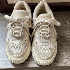 Dolce Vita Cream Textured Sneakers